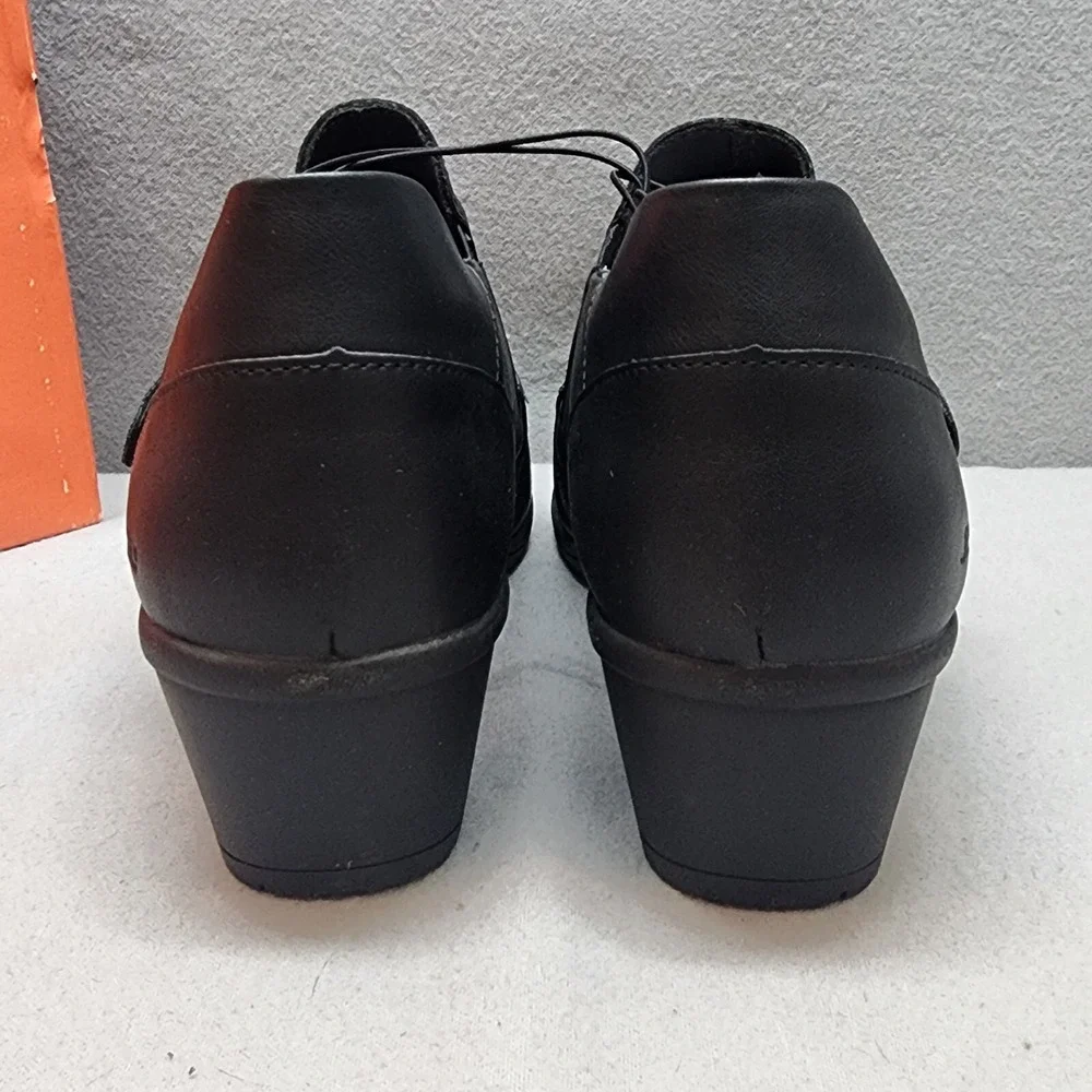 JBU‎ Kyley Slip On Shoes Black Faux Leather Comfort Block Heel Womens 9M
